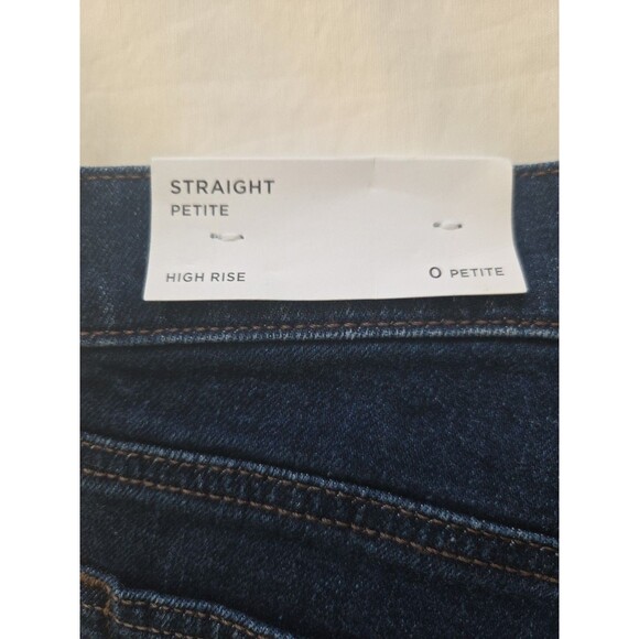 NWT Loft Outlet | Size 0 Petite | Straight Leg High Rise Jeans Raw Hem - Picture 3 of 12